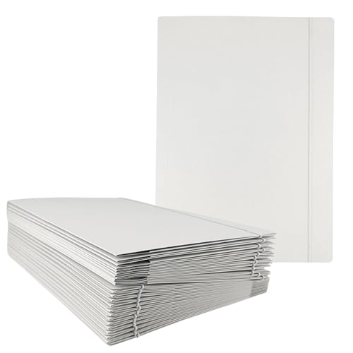 D.RECT 25 Stück Sammelmappe aus Karton | Postmappe | Mappe mit Gummiband für DIN A4 | 3 Klappen 300g Weiß, 110596 D.RECT 25 Stück Sammelmappe aus Karton | Postmappe | Mappe mit Gummiband für DIN A4 | 3 Klappen 300g Weiß, 110596 von D.RECT