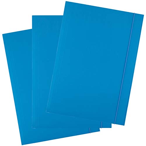 D.RECT 25 Stück Sammelmappe aus Karton | Postmappe mit Gummiband | 300g Blau von D.RECT