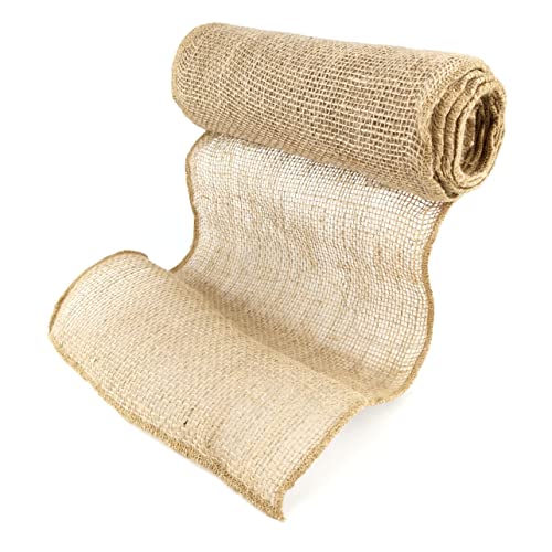 D.RECT Juteband Natur Braun Rolle 25x500cm - 25cm Breit - Jute Geschenkband Vintage - Dekoband Hochzeit - Jutestoff für Floristik und Dekoration von D.RECT