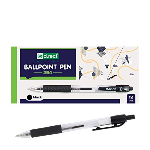 D.RECT 294 Kugelschreiber mit ergonomischer gummierte Griff für Büro und Haushalt Strichstärke 0,7mm 12 Stück Schwarz D.RECT 294 Kugelschreiber mit ergonomischer gummierte Griff für Büro und Haushalt Strichstärke 0,7mm 12 Stück Schwarz von D.RECT