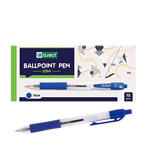 D.RECT 294 Kugelschreiber mit ergonomischer gummierte Griff für Büro und Haushalt Strichstärke 0,7mm Blau 12 Stück D.RECT 294 Kugelschreiber mit ergonomischer gummierte Griff für Büro und Haushalt Strichstärke 0,7mm Blau 12 Stück von D.RECT