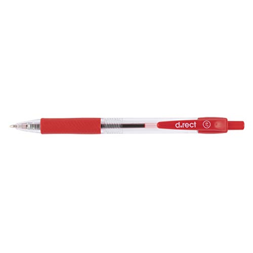 D.RECT 294 Kugelschreiber mit ergonomischer gummierte Griff für Büro und Haushalt Strichstärke 0,7mm Rot von D.RECT