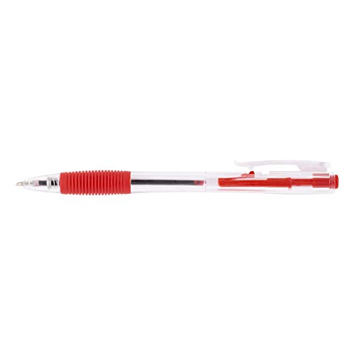 D.RECT - 311 Kugelschreiber mit Ergonomischer Griff für Büro und Haushalt Strichstärke | Bequemer Ballograf | 0,7mm Rot 50 Stück von D.RECT