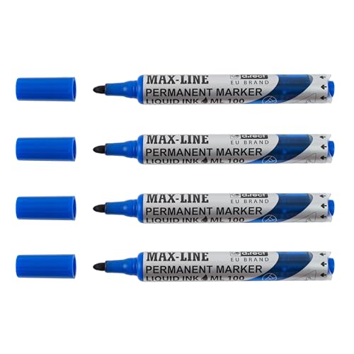D.RECT- 4 Stück Permanentmarker Rundspitze ML100 Robuster Permanentmarker mit Pumpmechanismus Permanentmarker mit Kolben Blau D.RECT- 4 Stück Permanentmarker Rundspitze ML100 Robuster Permanentmarker mit Pumpmechanismus Permanentmarker mit Kolben Blau von D.RECT