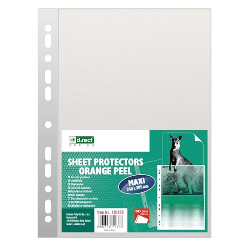 D.RECT 50 Stück Prospekthüllen, Dokumentenhüllen, 90 µm/Mic/Mikron Stärke: 0,090 mm, 240x350 mm, genarbt D.RECT 50 Stück Prospekthüllen, Dokumentenhüllen, 90 µm/Mic/Mikron Stärke: 0,090 mm, 240x350 mm, genarbt von D.RECT