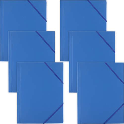 D.RECT 9084 6 Stück Sammelmappe , Postmappe aus PP mit Gummiband , Gummizugmappe aus plastik Blau von D.RECT