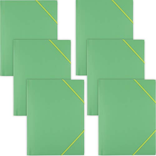 D.RECT 6 Stück Sammelmappe | Postmappe aus Kunststoff/PP mit Gummiband | Gummizugmappe aus plastik für DIN A4 | Grün von D.RECT