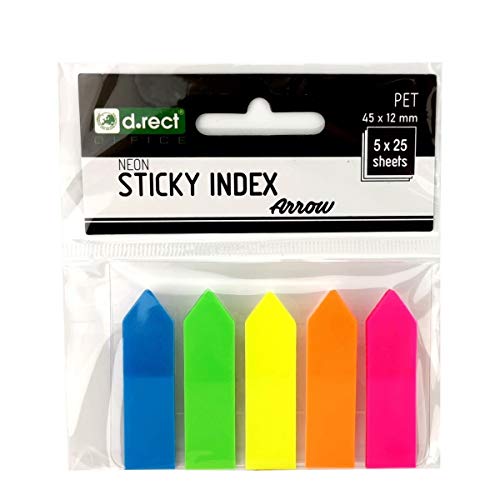 D.RECT 9347 Haftstreifen Pagemarker Index Haftmarker Film Textstreifen PET-Folie 45x12mm 5x25 Stück Pfeile D.RECT 9347 Haftstreifen Pagemarker Index Haftmarker Film Textstreifen PET-Folie 45x12mm 5x25 Stück Pfeile von D.RECT