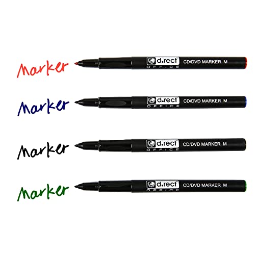 D.RECT - CD/DVD Marker Stift | Satz von 4 Farben | 0.1 mm | Permanentstift | Ideal für Glas, Kunststoff und Folie| Sehr Universell D.RECT - CD/DVD Marker Stift | Satz von 4 Farben | 0.1 mm | Permanentstift | Ideal für Glas, Kunststoff und Folie| Sehr Universell von D.RECT