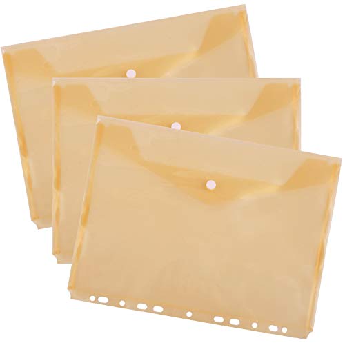 D.RECT Dokumenten-Mappe Brieftaschen zum Abheften mit Druckknopf und Eurolochung PP A4 Transparent Orange 10 Stück von D.RECT