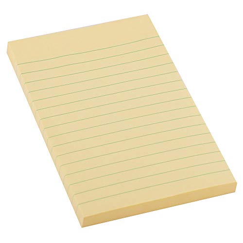 D.RECT Haftnotizen Linierte Sticky Notes Klebezettel und Haftnotizzettel Selbstklebende Notizzettel für Büro 98x150mm 100 Blatt Gelb Liniert von D.RECT