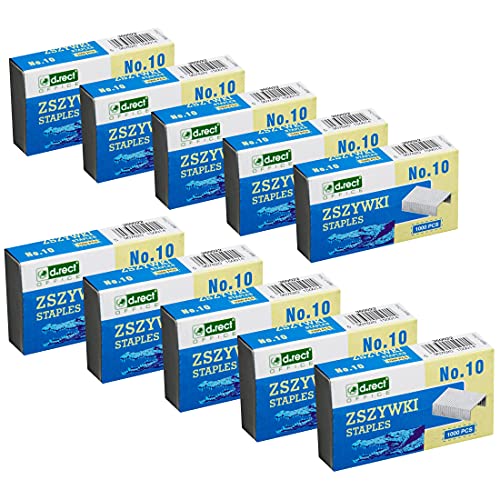 D.RECT Heftklammern 10mm | Klammern für Büroheftgeräte | Tacker Heftklammern | Hefter Klammern | Verpackung 10000 Stück | 10x1000 Stück D.RECT Heftklammern 10mm | Klammern für Büroheftgeräte | Tacker Heftklammern | Hefter Klammern | Verpackung 10000 Stück | 10x1000 Stück von D.RECT