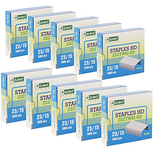 D.RECT Heftklammern 23/15 | Klammern für Büroheftgeräte | Tacker Heftklammern | Hefter Klammern | Verpackung 10.000 Stück | 10x1000 Stück von D.RECT