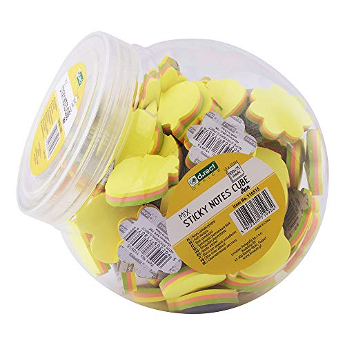 D.RECT Notizzettel klebend | Haftnotizzettel Set | Sticky Notes | selbstklebend Haftnotizen 45x45mm 75 Blatt Apfel Herz Blatt Blume Wolke Glas 100 Stück von D.RECT