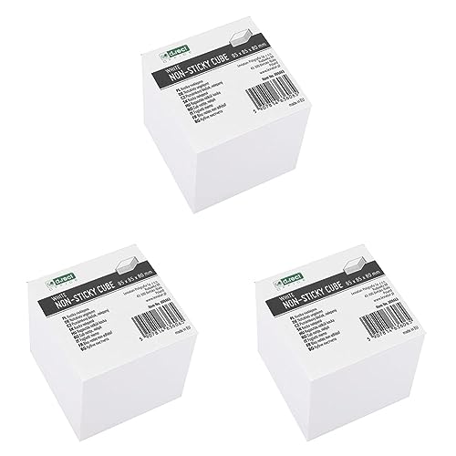 D.RECT Zettelklotz Notizklotz Ersatzpapier (für Zettelbox) | 85x85x80mm circa 750 blatt | Weiß (Packung mit 3) von D.RECT