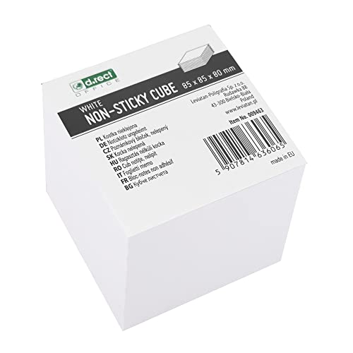 D.RECT Zettelklotz Notizklotz Ersatzpapier (für Zettelbox) | 85x85x80mm circa 750 blatt | Weiß von D.RECT