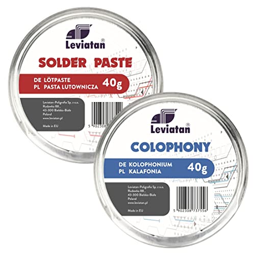 LEVIATAN 2er Set 2x40g Kolophonium Und Solder Paste Lötpaste Lötzubehör Zum Löten Von Oberflächenmontierbar Bauelemente Kolophonium Lötspitzen Abstreifer Löt Zubehör Fett Lötschwamm LEVIATAN 2er Set 2x40g Kolophonium Und Solder Paste Lötpaste Lötzubehör Zum Löten Von Oberflächenmontierbar Bauelemente Kolophonium Lötspitzen Abstreifer Löt Zubehör Fett Lötschwamm von D.RECT