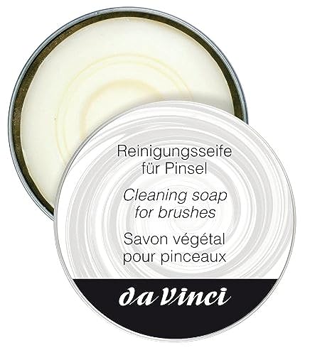 da Vinci KERNSEIFE - zur Reinigung und Pflege des Pinselkopfes, 85 g in praktischer Metallrunddose, weiß von da Vinci