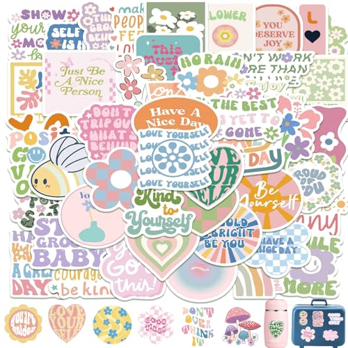 100 Stück Dänische Pastell Aufkleber,Motivationsaufkleber,Bunte Niedliche Ästhetische Aufkleber, Aesthetic,Aesthetic,Erwachsene,Wasserfeste,Für Wasserflasche Skateboard Laptop von DAAIZIII