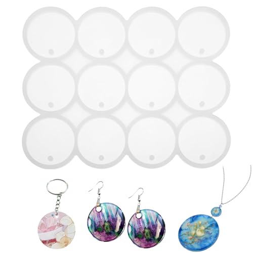 12Stück Epoxidharz Formen,Epoxidharz Formen Silikon,Epoxidharz Silikon Formen,Silikonform Schlüsselanhänger,Runde Form Mit Löchern Fepoxidharz Formen Schmuck Für Diy Anhänger Ohrringe Schmucketiketten 12Stück Epoxidharz Formen,Epoxidharz Formen Silikon,Epoxidharz Silikon Formen,Silikonform Schlüsselanhänger,Runde Form Mit Löchern Fepoxidharz Formen Schmuck Für Diy Anhänger Ohrringe Schmucketiketten von DAAIZIII