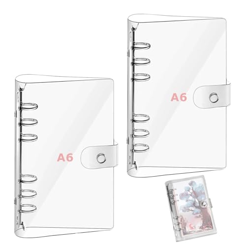 2 Stück Ringbuch A6 Ring Binder,Transparente Loose Binder Wasserdicht Ringbuch Ordner A6,A6 Ringbuch,Ringbuch A6 Nachfüllbares Ringordner Mit Druckknopf Notebook Schutz Für Schule Journal Buch Büro 2 Stück Ringbuch A6 Ring Binder,Transparente Loose Binder Wasserdicht Ringbuch Ordner A6,A6 Ringbuch,Ringbuch A6 Nachfüllbares Ringordner Mit Druckknopf Notebook Schutz Für Schule Journal Buch Büro von DAAIZIII