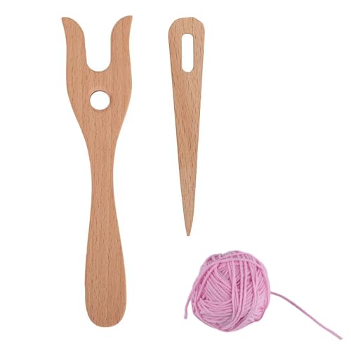 2 Stück Strickgabel,Strickgabel Für Kinder,Strickwerkzeuge Aus Holz,Geeignet Für Handgefertigte Diy-Produkte, Kreatives Weben, Handgefertigte Seile, Weben Von Armbändern Und Halsketten von DAAIZIII