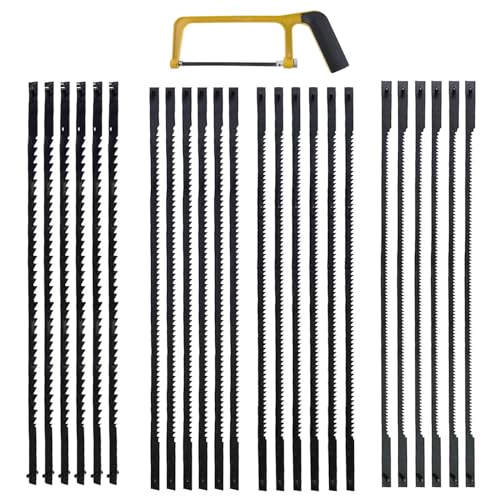 24 Stück Dekupiersägeblätter,127mm Zähne Kohlenstoffstahl Dekupiersäge Sägeblätter 10/15/18/24,Dekupiersägeblätter Rund Mit Stift,Laubsägeblätter Für Die Holzbearbeitung, Elektrowerkzeug Zubehör von DAAIZIII