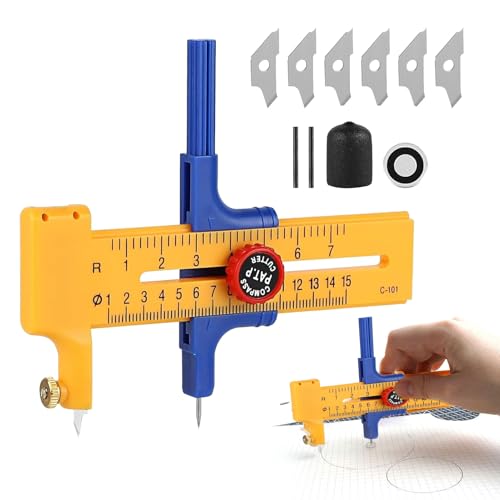 Kreiszeichner,Kreisschneider Für Kreise Von 1-15cm,Kreisschneider Papier,Circle Cutter,Kompass-Schneider,Zirkelschneider Zum Schneiden Von Papierkarton Leder, Rundschneider Aus Kunststoff Und Messing Kreiszeichner,Kreisschneider Für Kreise Von 1-15cm,Kreisschneider Papier,Circle Cutter,Kompass-Schneider,Zirkelschneider Zum Schneiden Von Papierkarton Leder, Rundschneider Aus Kunststoff Und Messing von DAAIZIII