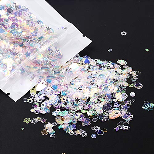 10g Gemischte Haustier Glitzer Flocken Liebe Herzstern Blumen Kristall Pailletten Epoxy Harzform Füllstoff Nägel Kunst Dekore von DABAIXIONG