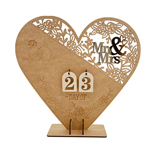 1Set Wood Hochzeit Countdown Kalender Dekorative Ornament Handwerk Für Hauszimmer Schlafzimmer Schlafzimmer Party Dekoration 1Set Wood Hochzeit Countdown Kalender Dekorative Ornament Handwerk Für Hauszimmer Schlafzimmer Schlafzimmer Party Dekoration von DABAIXIONG