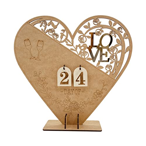 1Set Wood Hochzeit Countdown Kalender Dekorative Ornament Handwerk Für Hauszimmer Schlafzimmer Schlafzimmer Party Dekoration 1Set Wood Hochzeit Countdown Kalender Dekorative Ornament Handwerk Für Hauszimmer Schlafzimmer Schlafzimmer Party Dekoration von DABAIXIONG