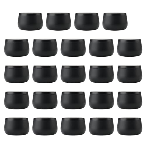 24 Pcs Leere Kerzengläser Mit Deckelschwarzer Kerzen Dosenbehälter Zum Erstellen Von Kerzen Und Zur Aufbewahrung Haushaltsgegenstände 24 Pcs Leere Kerzengläser Mit Deckelschwarzer Kerzen Dosenbehälter Zum Erstellen Von Kerzen Und Zur Aufbewahrung Haushaltsgegenstände von DABAIXIONG