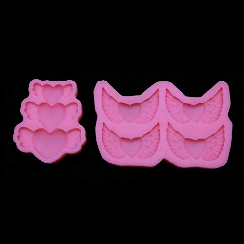 2pieces Herzwinkel Flügel Silikonharz Schimmelpilze Epoxidw In Die Ornamente Schlüsselbund Anhänger MACHT 2pieces Herzwinkel Flügel Silikonharz Schimmelpilze Epoxidw In Die Ornamente Schlüsselbund Anhänger MACHT von DABAIXIONG