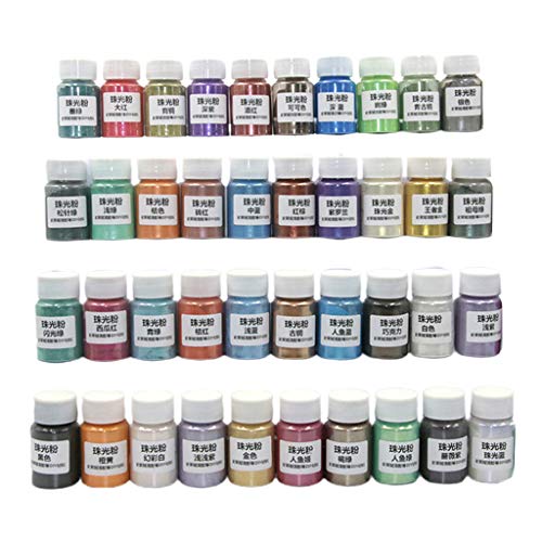 40 Farben Kosmetischer Grad Pearlescent Natural Mica Mineralpulver Epoxidharz Dye Perl Pigment Juwely Making 40 Farben Kosmetischer Grad Pearlescent Natural Mica Mineralpulver Epoxidharz Dye Perl Pigment Juwely Making von DABAIXIONG