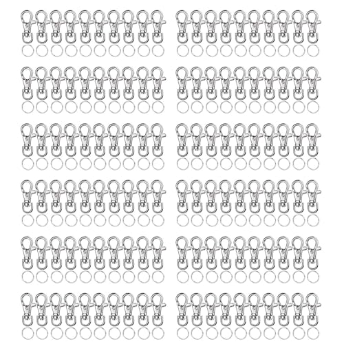 60/240pcs Metall Schwenk Schnapphaken Mit Schlüsselringen Hummerklauenverschlüsse Keychains Haken Für Schlüsselbund Lanyard Craft 60/240pcs Metall Schwenk Schnapphaken Mit Schlüsselringen Hummerklauenverschlüsse Keychains Haken Für Schlüsselbund Lanyard Craft von DABAIXIONG