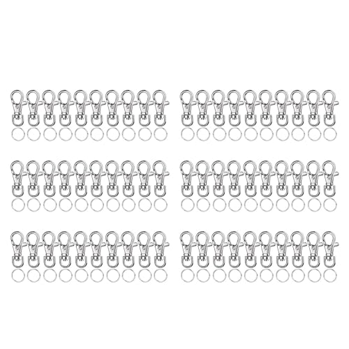 60/240pcs Metall Schwenk Schnapphaken Mit Schlüsselringen Hummerklauenverschlüsse Keychains Haken Für Schlüsselbund Lanyard Craft 60/240pcs Metall Schwenk Schnapphaken Mit Schlüsselringen Hummerklauenverschlüsse Keychains Haken Für Schlüsselbund Lanyard Craft von DABAIXIONG