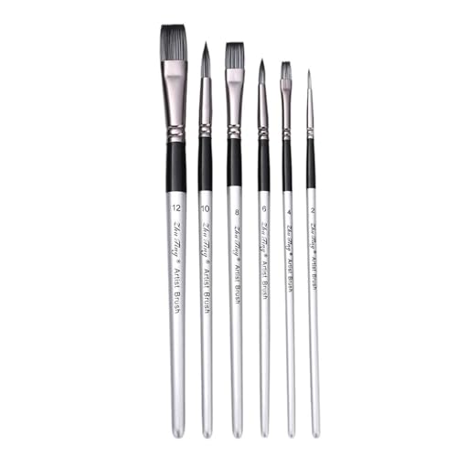 6pcs Aquarellpinsel Pinsel Flacher Spitze Holzpack 6pcs Aquarellpinsel Pinsel Flacher Spitze Holzpack von DABAIXIONG