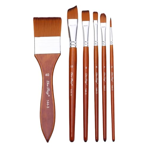 6pcs Artist Paint Pinsel Nylon Bristle Pinsel Für Acrylöl Gouache Aquarellmalerei Rock Leinwand Malerei von DABAIXIONG