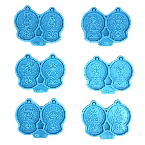 6pcs Kristallkugel Engel Schneemann Schlüsselbund Silikon Epoxidform Ornamente Anhänger Handwerksform Für Valentine Geschenk von DABAIXIONG