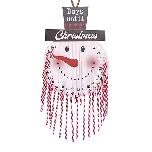 Countdown Kalender Holz Cane Candy Candy Spaß Und Festliche Wandhängedekoration Für Kinder Und Erwachsene von DABAIXIONG
