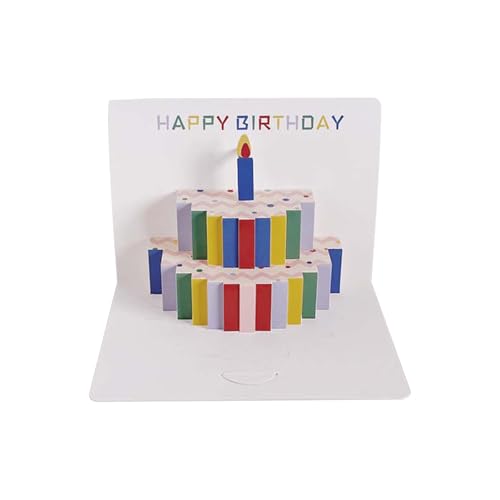 DABAIXIONG 10pieces Einzigartige 3D Aufstockung Der Regenbogen Geburtstagskarte Bunte Geburtstagsüberraschungskarte Feierkarte Papier Textur von DABAIXIONG