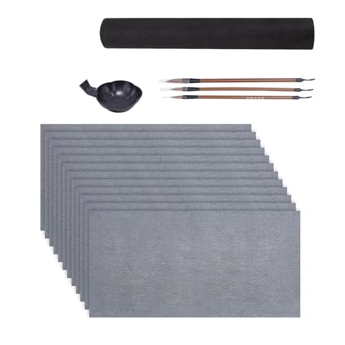 DABAIXIONG 16 Pieces Chinese Kalligraphie Set Für Anfänger Umfasst 3 Holzgriff Pinsel 12 Wasserschreibpapier Und Tintenschale DABAIXIONG 16 Pieces Chinese Kalligraphie Set Für Anfänger Umfasst 3 Holzgriff Pinsel 12 Wasserschreibpapier Und Tintenschale von DABAIXIONG