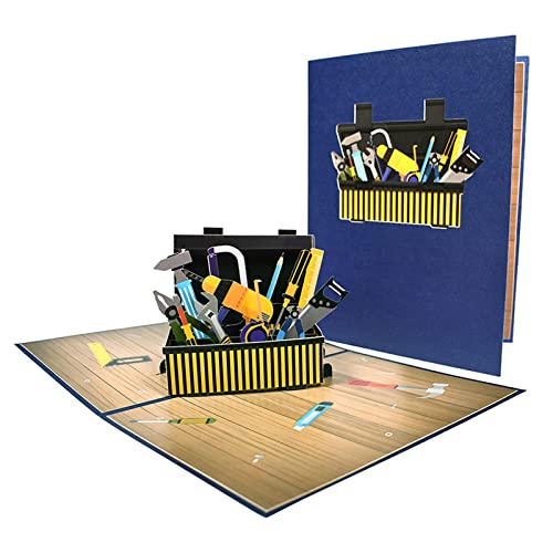 DABAIXIONG 3D Geburtstag Gruß Einladungskarte Tool Box Happy Pather Day Postkarten Geschenke Karte Für Großvater Ehemann von DABAIXIONG