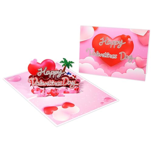 DABAIXIONG 3D Popup Valentinstagskarte Exquisite Handwerkskunst Happy Love Heart Holiday Grußkarte Für Paare von DABAIXIONG