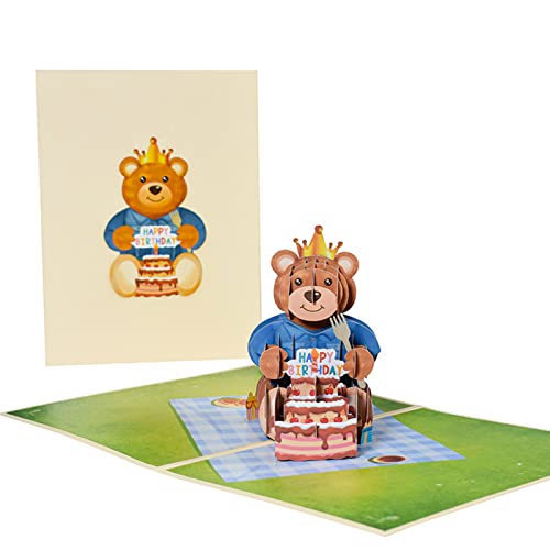DABAIXIONG 3d Für Grußkarte Bär Postkarte Mit Umschlag Mit Handgefertigter Geburtstagskarte Für Mutter Frau Tochter Sohn Kinder Freunde von DABAIXIONG