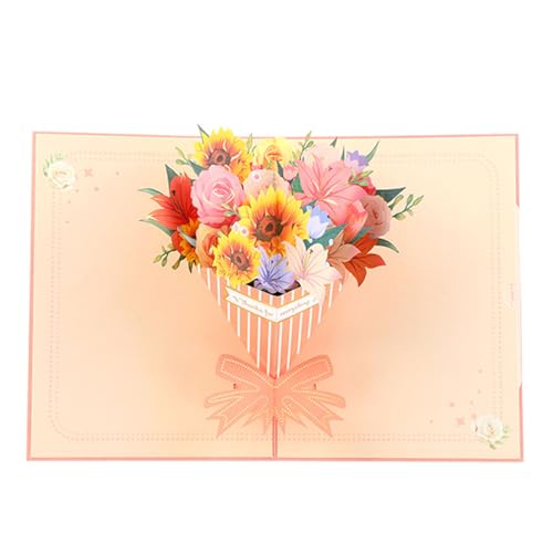 DABAIXIONG Bunte Bouquet Popup Card 3D Greetings Card Popup Mutter Tagskarten Für Valentinstag Abschluss Jubiläum Weihnachten von DABAIXIONG