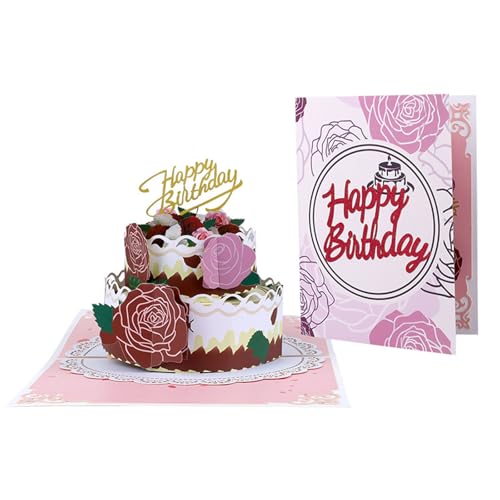 DABAIXIONG Handgemachte 3D Faltbare Grußkarte Für Verschiedene Altersgruppen Perfekt Für Geburtstage Jubiläen Feature Rose Cake Design DABAIXIONG Handgemachte 3D Faltbare Grußkarte Für Verschiedene Altersgruppen Perfekt Für Geburtstage Jubiläen Feature Rose Cake Design von DABAIXIONG