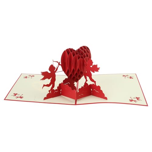 DABAIXIONG Valentinstagskarte Liebeskarte Handgefertigt Red Heart Card 3-D Für Grußkarte Hochzeitstag Jubiläum von DABAIXIONG