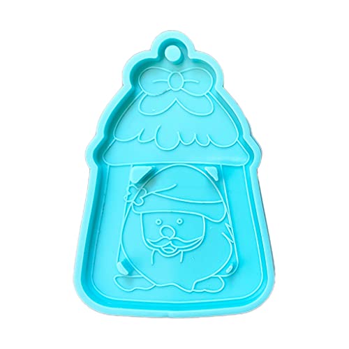 Glänzende Glänzende Harzformen Weihnachten Schlüsselbund Silikonform Schlüsselbund Anhänger Schmuck Epoxidharz Crafting Formen von DABAIXIONG
