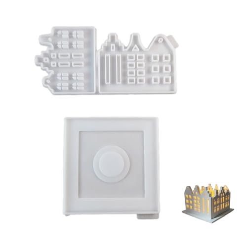 Haus Geformte Kerzenlestick Silikonform Gipsharz Herstellen Formen 3D Kerzenhalter Gipsform Tischdekoration Haus Geformte Kerzenlestick Silikonform Gipsharz Herstellen Formen 3D Kerzenhalter Gipsform Tischdekoration von DABAIXIONG